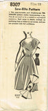 1950s Original Vintage Mail Order Pattern 8307 Uncut Misses Cocktail Dress 36B