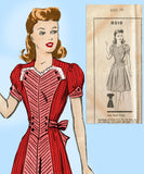Mail Order 8319: 1940s Lovely Misses WWII Dress Size 33 B Vintage Sewing Pattern