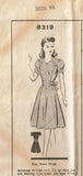 Mail Order 8319: 1940s Lovely Misses WWII Dress Size 33 B Vintage Sewing Pattern