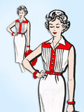 1950s Original Vintage Mail Order Pattern 8330 Misses Slender Sun Dress Sz 32 B