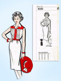 1950s Original Vintage Mail Order Pattern 8330 Misses Slender Sun Dress Sz 32 B