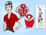 1950s Vintage Mail Order Sewing Pattern 8356 Charming Misses Blouse Set Sz 36 B