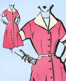 1950s Vintage Mail Order Sewing Pattern 8367 Misses Scalloped Dress Size 18 36B