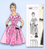 1950s Original Vintage Mail Order Pattern 8367 Misses Rockabilly Dress Sz 32 B