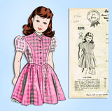 1940s Vintage Mail Order Sewing Pattern 8370 Toddler Girls Dress Size 3 - Vintage4me2