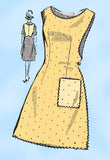 1960s Vintage Mail Order Sewing Pattern 8376 Cute Misses Full Front Apron Sz MED