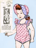 1940s Vintage Mail Order Sewing Pattern 8409 Toddler Girls Sun Suit & Bonnet 2