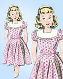 1940s Vintage Mail Order Sewing Pattern 8415 Pretty Girls WWII Dress Size 14 32B - Vintage4me2