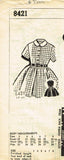 1950s Original Vintage Mail Order Pattern 8421 Little Girls Shirtwaist Dress Sz6