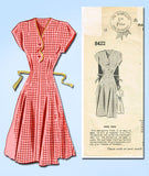 1940s Vintage Mail Order Sewing Pattern 8422 Uncut Misses WWII House Dress Sz 14 - Vintage4me2
