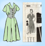 Mail Order 8432: 1950s Plus Size Womens Day Dress 46 Bust Vintage Sewing Pattern