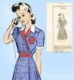 Mail Order 8434 : 1940s Stylish Misses Day Dress Sz 34 B Vintage Sewing Pattern