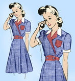 Mail Order 8434 : 1940s Stylish Misses Day Dress Sz 34 B Vintage Sewing Pattern