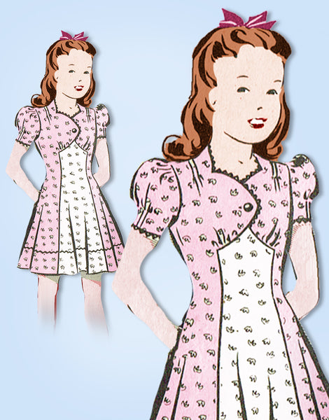 white christmas dresses 1940s Original Vintage Mail Order Pattern 8464 WWII Toddler Girls Dress  Size 6