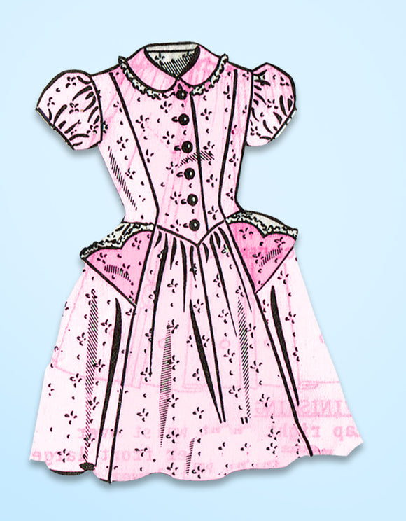 1950s Vintage Mail Order Sewing Pattern 8466 Toddler Girls Party Dress Size 6