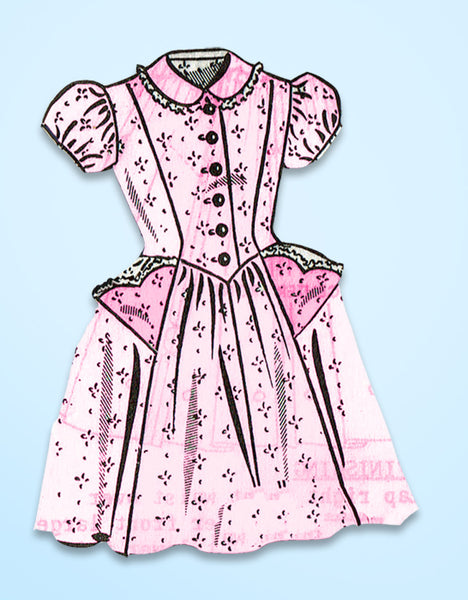 1950s Vintage Mail Order Sewing Pattern 8466 Toddler Girls Party Dress Size 6