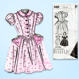 1950s Vintage Mail Order Sewing Pattern 8466 Toddler Girls Party Dress Size 6