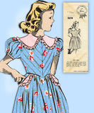 Mail Order 8494: 1940s Toddler Girls Sunday Dress Size 4 Vintage Sewing Pattern