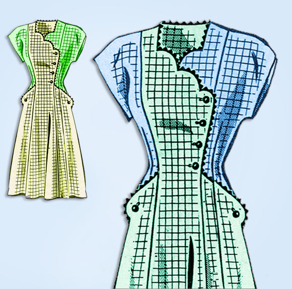 1940s Vintage Mail Order Sewing Pattern 8528 Plus Size Princess Dress Sz 42 Bust