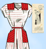1940s Vintage Mail Order Sewing Pattern 8580 Uncut Saddle Shoulder Dress Sz 34 B - Vintage4me2