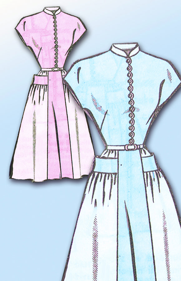 1940s Original Vintage Mail Order Sewing Pattern 8614 Uncut Misses Dress Sz 30 B
