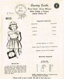 1950s Vintage Mail Order Sewing Pattern 8615 Uncut Toddler Girls Scalloped Dress Sz 2