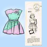 1950s Vintage Mail Order Sewing Pattern 8615 Uncut Toddler Girls Scalloped Dress Sz 2