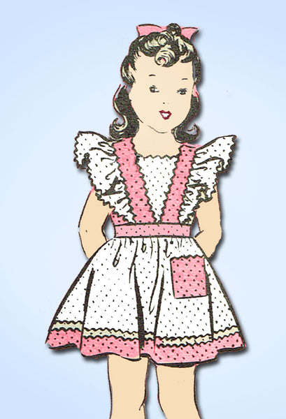 1940s Vintage Mail Order Sewing Pattern 8515 Toddler Girls Pinafore Dress Size 4 - Vintage4me2