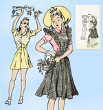 Mail Order 8676 : 1940s WWII Playsuit Pinafore Dress 36 B Vintage Sewing Pattern