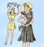 Mail Order 8676 : 1940s WWII Playsuit Pinafore Dress 36 B Vintage Sewing Pattern