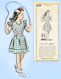 Mail Order 8756: 1940s Uncut Girls Playful Dress Size 8 Vintage Sewing Pattern