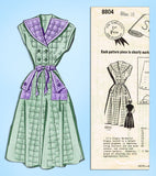 1940s Vintage Mail Order Sewing Pattern 8804 Uncut Misses Sun Dress Sz 34 Bust