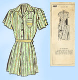 Mail Order 8865: 1940s Misses Playsuit & Skirt Sz 38 Bust Vintage Sewing Pattern