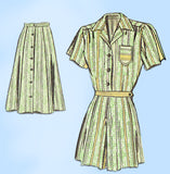 Mail Order 8865: 1940s Misses Playsuit & Skirt Sz 38 Bust Vintage Sewing Pattern