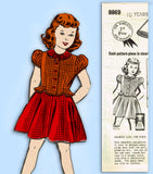 Mail Order 8869: 1950s Cute Little Girls Peplum Suit Sz 10 Vintage Sewing Pattern
