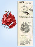 1950s Original Vintage Mail Order Pattern 8874 Uncut Misses Battle Jacket Sz 34B