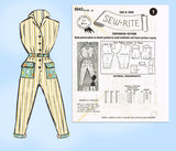 Mail Order 8943: 1950s Cute Romper or Coveralls Size 36 B Vintage Sewing Pattern