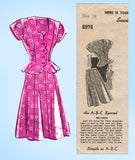 Mail Order 8978: 1940s Misses WWII Peplum Suit Sz 36 Bust Vintage Sewing Pattern