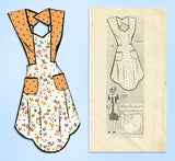 Marian Martin 9003: 1940s Misses Feedsack Apron Sz Medium Vintage Sewing Pattern