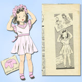 1940s Vintage Marian Martin Sewing Pattern 9003 Toddler Girls Dress & Hat Size 6 - Vintage4me2