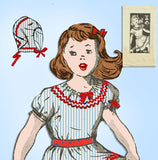 1940s Vintage Marian Martin Sewing Pattern 9007 Toddler Girls Dress & Hat Size 4 - Vintage4me2