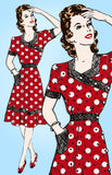 Marian Martin 9010: 1940s Misses WWII Street Dress Sz 34B Vintage Sewing Pattern - Vintage4me2