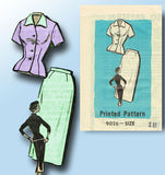 1950s Vintage Marian Martin Sewing Pattern 9026 Misses Slender Suit Size 18 36B