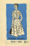 1950s Vintage Marian Martin Sewing Pattern 9030 Plus Size Street Dress 41 Bust