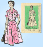 1950s Vintage Marian Martin Sewing Pattern 9030 Misses Shirtwaist Dress 35 Bust - Vintage4me2