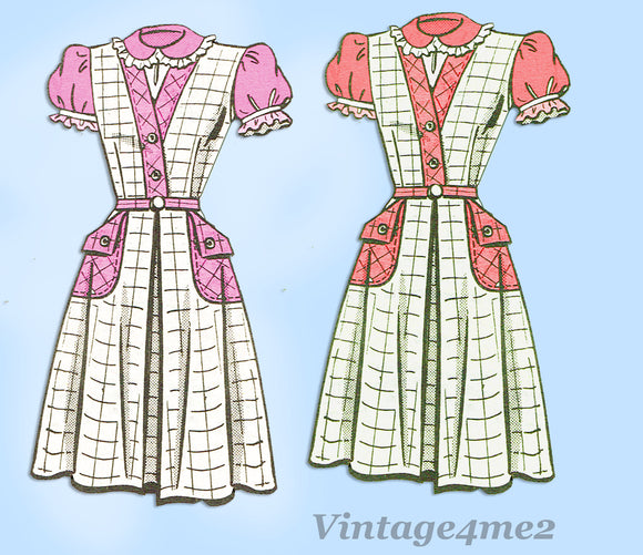 Marian Martin 9031: 1940s Cute Toddler Girls Dress Sz6 Vintage Sewing Pattern - Vintage4me2