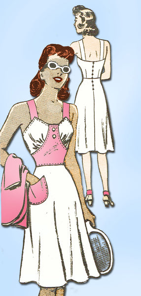 1940s Vintage Marian Martin Sewing Pattern 9061 Uncut Sexy WWII Sun Dress Sz 12 - Vintage4me2