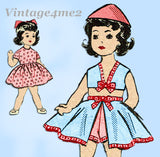 Marian Martin 9063: 1950s Cute 20 Inch Doll Clothes Set Vintage Sewing Pattern