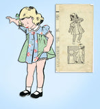 1940s Vintage Marian Martin Sewing Pattern 9073 Baby Girls Princess Dress Size 1