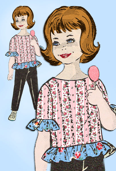 1960s Vintage Marian Martin Sewing Pattern 9073 Toddier Girls Top & Pants Sz 2 - Vintage4me2